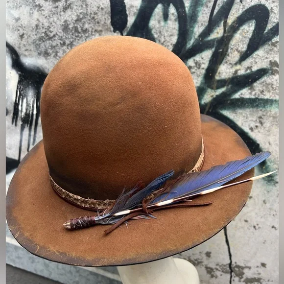 Custom Vintage Open Crown Hat Diamonds & Rust display picture 1